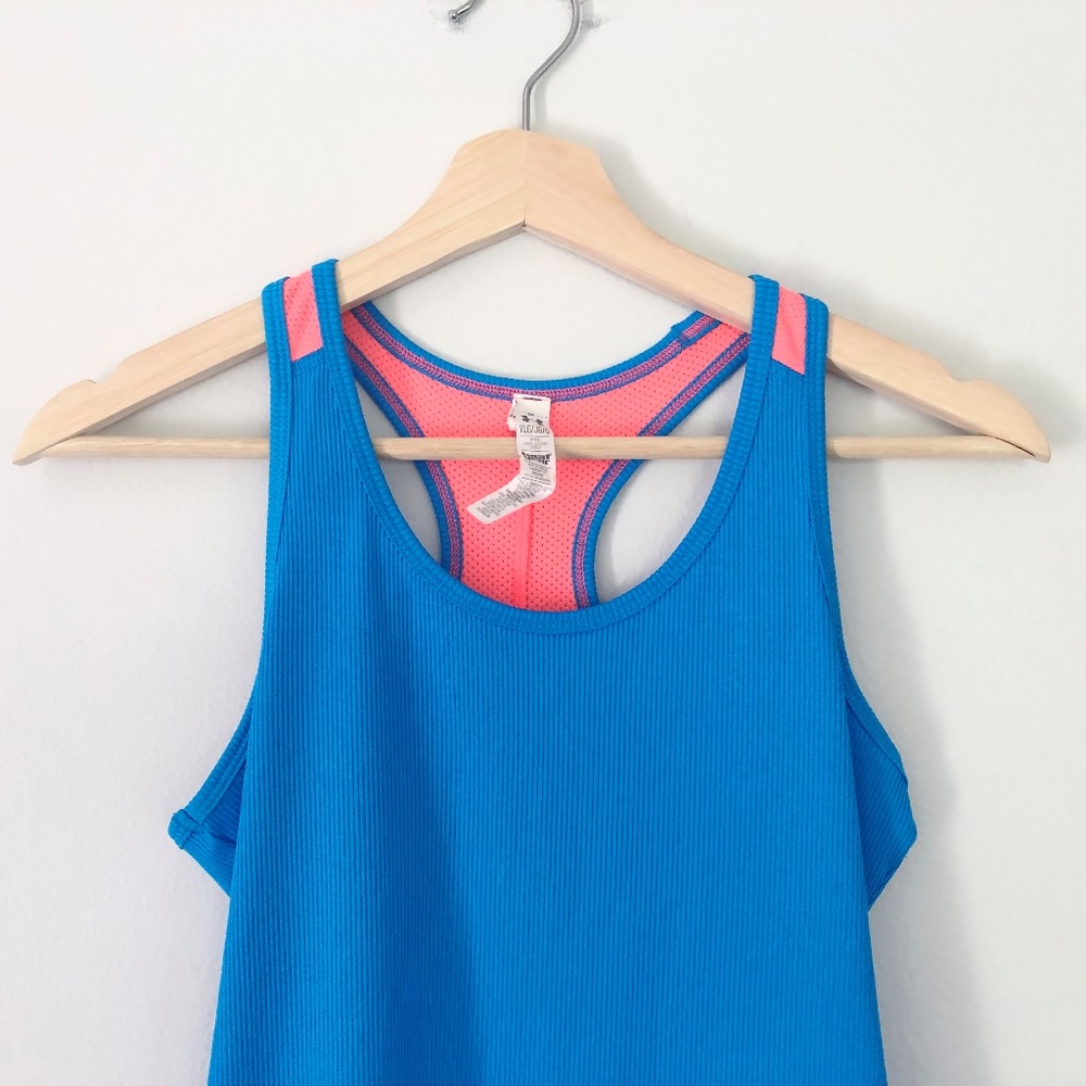 Under Armour Blue & Neon Orange Racerback Tank